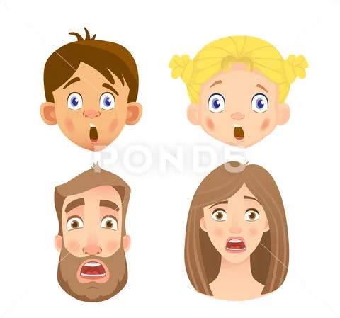 Emotions of human face -set Stock Illustration