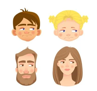 Emotions of human face -set Stock Illustration
