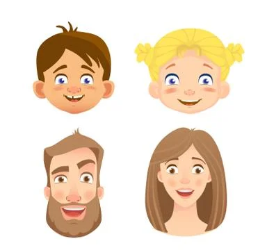 Emotions of human face -set Stock Illustration