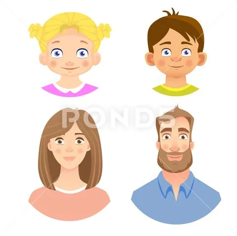 Emotions of human face -set Stock Illustration