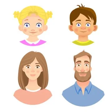 Emotions of human face -set Stock Illustration