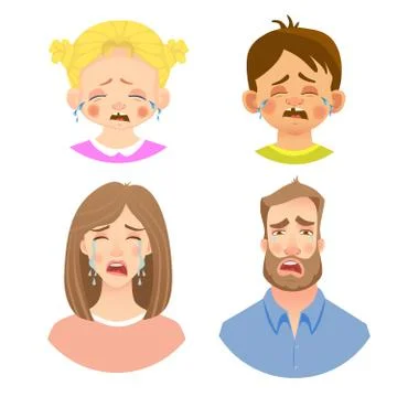 Emotions of human face -set Stock Illustration