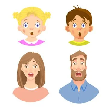 Emotions of human face -set Stock Illustration