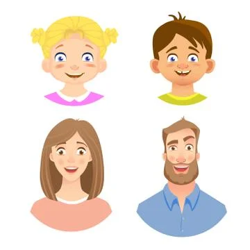 Emotions of human face -set Stock Illustration