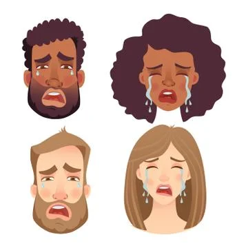 Emotions of human face set Stock Illustration