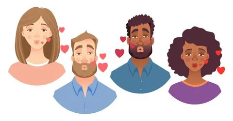 Emotions of human face set Stock Illustration