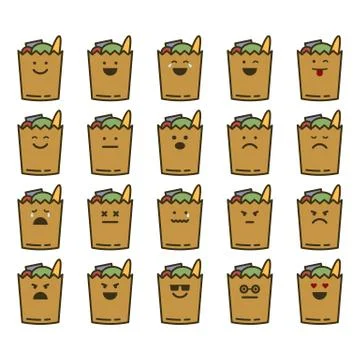 Emotions icon set Stock Illustration