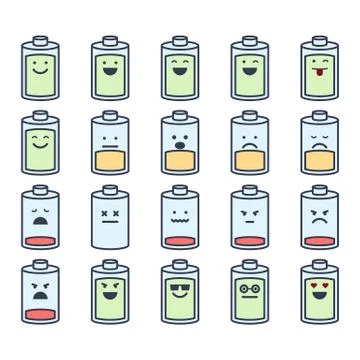 Emotions icon set Illustrazione stock