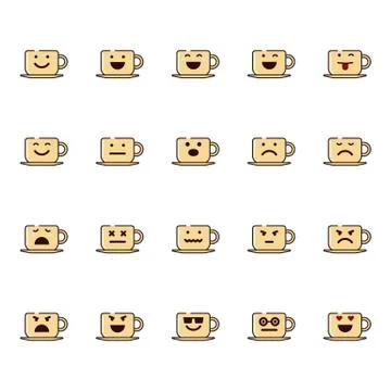 Emotions icon set Stock Illustration
