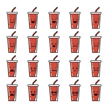 Emotions icon set Stock Illustration