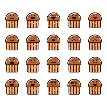 Emotions icon set Stock Illustration