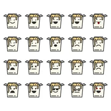 Emotions icon set Stock Illustration