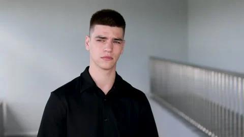 Emotions of a man to solve a problem developer and thinking in coding at night Stock Footage 282782280