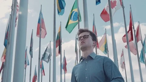 Emotions of an optimistically thinking man even in a difficult situation Stock Footage 82311134