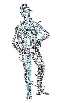 Emotions or feeling word cloud collage, social concept background Stock Illustration