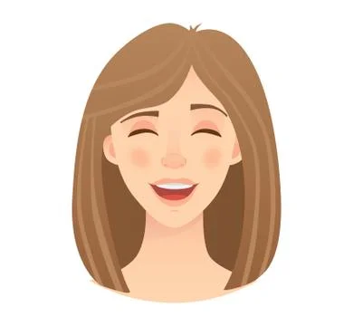 Emotions of womans face Stock Illustration