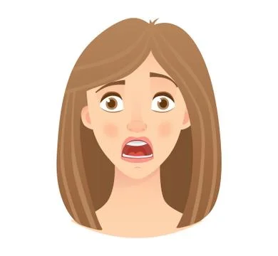 Emotions of womans face Stock Illustration