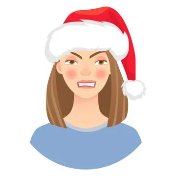 Emotions of womans face Stock Illustration