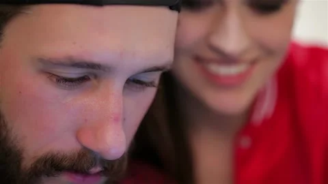 The emotions of a young couple Stock Footage 252598607