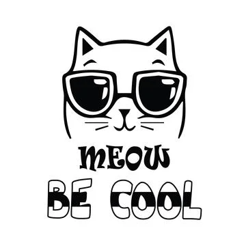 Emow be cool typography t shirt design, tee print, calligraphy, lettering Stock Illustration