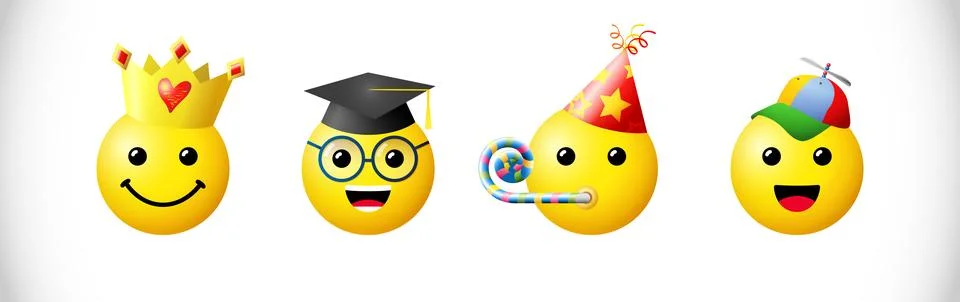 Emozzi 3D hats Stock Illustration