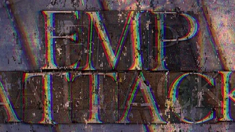 EMP Attack animated digital glitch Stock Footage 138565976
