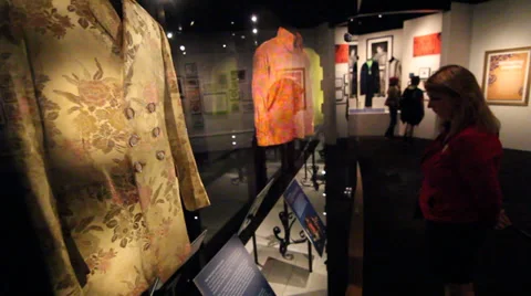 EMP Museum Jimi Hendrix display Stock Footage 39412794