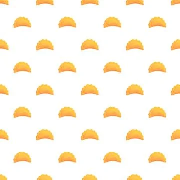 Empanada food pattern creating a delicious background Stock Illustration