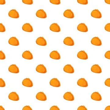 Empanada food repeating seamless pattern background 스톡 일러스트