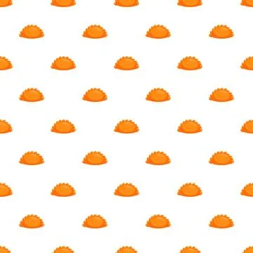 Empanada pattern seamless background food theme イラスト素材