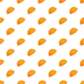 Empanada pattern on white background for food Stock Illustration