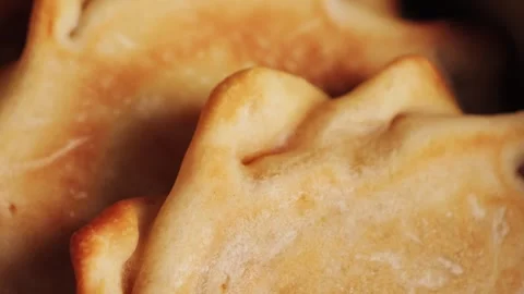 Empanadas close up, concept of pastries and pies. Stock Footage 323314982