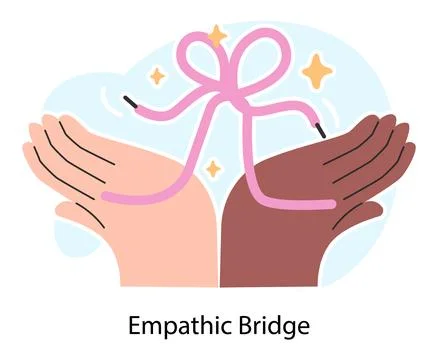 Empathic bridge. Deep understanding of emotions, sympathy and compassion Stock-Illustration