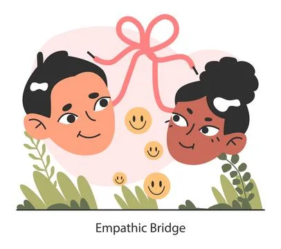 Empathic bridge. Deep understanding of emotions, sympathy and compassion Stock-Illustration
