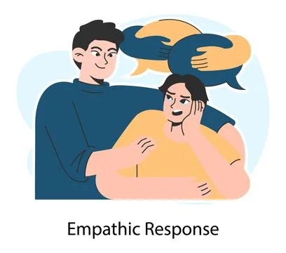 Empathic response. Deep understanding of emotions, sympathy and compassion Stock-Illustration