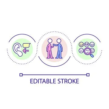 Empathic skills in communication loop concept icon Stock Illustration