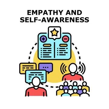 Empathy and self awareness concept for communication and understanding Stock Illustration