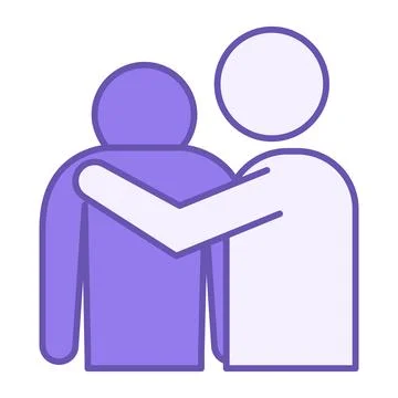 Empathy Colored Icon. Vector Icon. Man Consoling Friend. Compassion, Kindne.. Stock Illustration