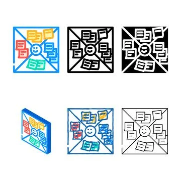 Empathy concepts map ux ui design color icon vector 스톡 일러스트