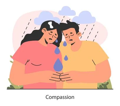 Empathy. Deep understanding of emotions, sympathy and compassion Stock Illustration