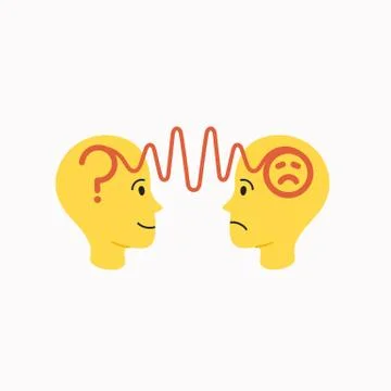 Empathy. Empathy concept - silhouettes of two human heads with an abstract image 스톡 일러스트