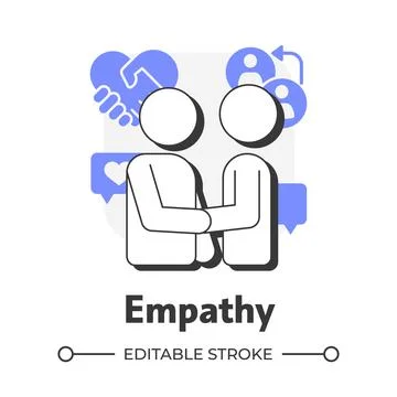Empathy flat outline concept icon Ilustración de archivo