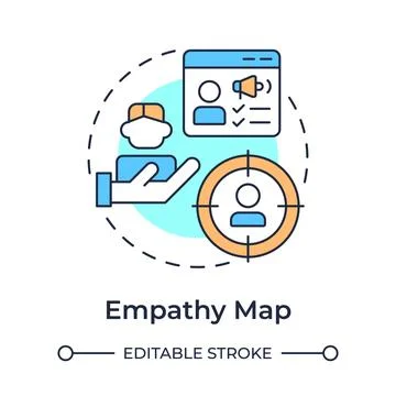 Empathy map multi color concept icon Stock Illustration