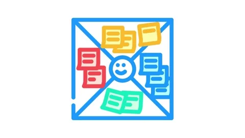 Empathy map ux ui design color icon animation Stock Footage 327265371