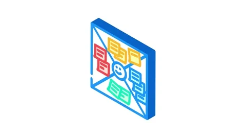 Empathy map ux ui design isometric icon animation Stock Footage 327287763