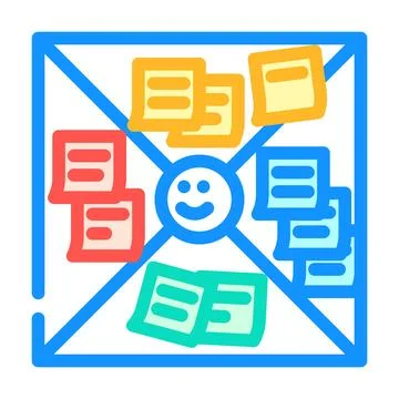 Empathy map ux ui design color icon vector illustration 스톡 일러스트