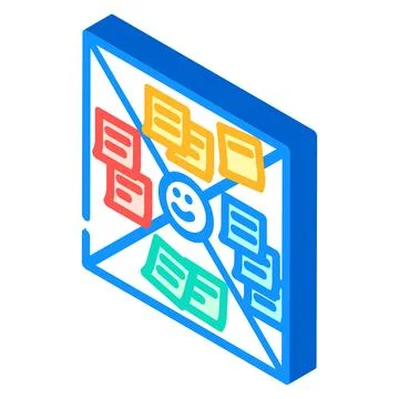 Empathy map ux ui design isometric icon vector illustration Stock Illustration