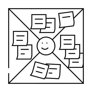 Empathy map ux ui design line icon vector illustration 스톡 일러스트