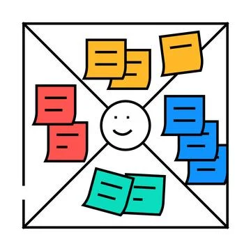 Empathy map ux ui design icon color illustration 스톡 일러스트