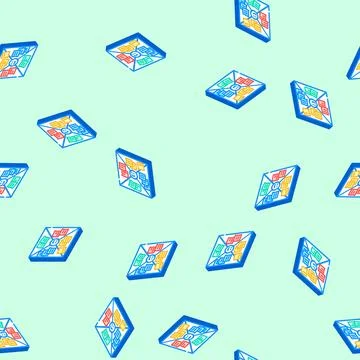 Empathy map ux ui design isometric icon seamless pattern Stock Illustration